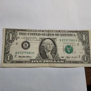 1993 $1.00 Federal Reserve Note  off center - Picture 1 of 1