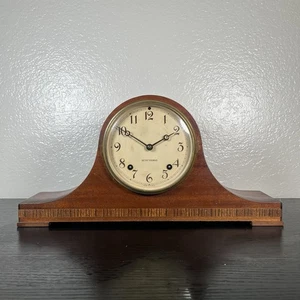 Antike Seth Thomas Tambour Kaminuhr Holz Nussbaum Gehäuse um 1910 USA Vintage - Bild 1 von 18