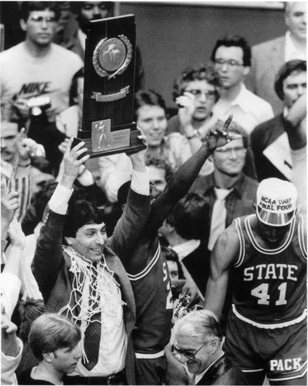 JIM VALVANO NC STATE 1983 NATIONAL CHAMPIONS BASKETBALL 11x14 PHOTO - Image 1 of 1
