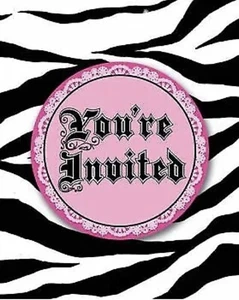 Super Stylish Invitations w/Attachment 8 Pack Birthday Party Invites - Picture 1 of 3