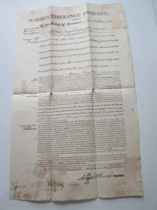 1829 SHIP'S INSURANCE POLICY, "SCHOONER COMET" NINE CALENDAR MONTHS, 12/29-9/30 - Picture 1 of 7