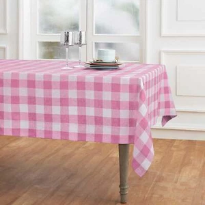 Solino Home 100% Pure Linen Tablecloth for Summer Kitchen Dining - Buffalo Check - Picture 1 of 80