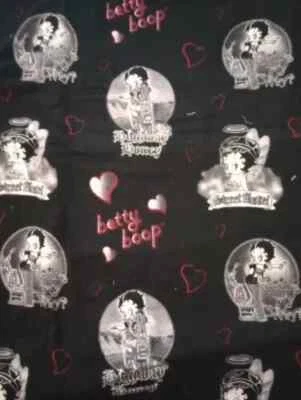 Betty Boop Fun Tela Franela Negra Pieza 15 x 13 Pulgadas Nuevo Foto 1 de 2