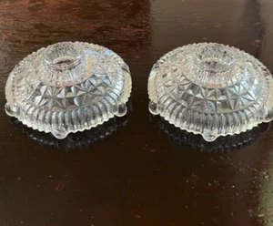 Portavelas vintage Early Americana 1 par de vidrio de cristal - Imagen 1 de 1