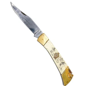 7.75 in Folding Knife, 500th Anniversary Theme, 3 in Stainless Blade, 014862 - Picture 1 of 11