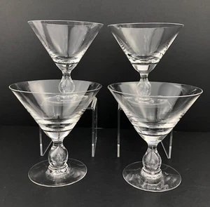 Bel Air CRYSTAL MARTINI Coupe Glasses Air Bubble in Stem (4) Vintage Superior - Picture 1 of 12