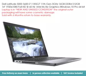 Dell Latitude 5000 5420 Laptop 14"  i7-1185G7 16GB 512GB Windows 10 Pro - Picture 1 of 3