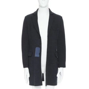 HARRIS WHARF London Anthracite Herringbone Chestercoat wool coat EU46 S - Picture 1 of 9
