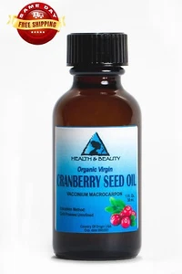 CRANBERRY SEED OIL UNREFINED ORGANIC VIRGIN COLD PRESSED RAW GLASS BOTTLE 1.0 OZ - Picture 1 of 12