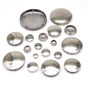 Round 304 Stainless Steel Blanking End Caps Tube Pipe Inserts Plug Bung 12-102mm - Picture 1 of 14