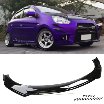 For Mitsubishi Mirage Black Front Bumper Chin Lip Splitters Body - Image 1 of 4