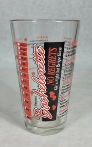 Bachelorette No Regrets Girls Night Out Recipe Glass 16 fl oz Party Gift Barware - Picture 1 of 5