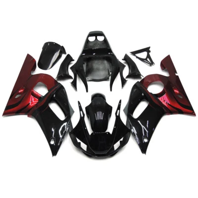Fairings Kit For Yamaha YZF-R6 1998 1999 2000 2001 2002 ABS Bodywork Red Black Foto 1 de 4