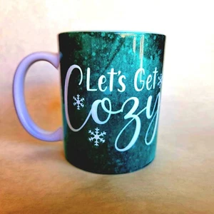 Taza de café de cerámica artesanal Coffee Quips sobre relajarse y beber junto al fuego. - Imagen 1 de 7