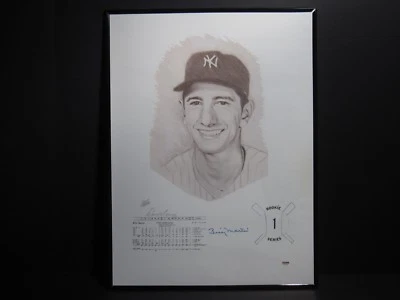 BILLY MARTIN SIGNED AUTOGRAPH FRAMED 18X24 DAVID A. COONEY SIGNED LITHOGRAPH PSA - Image 1 of 4