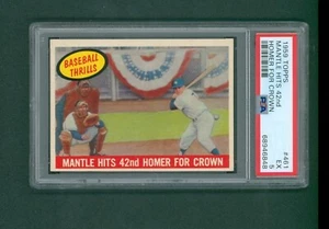 1959 Topps Baseball Card - #461 Mantle Hits 42nd, PSA 5 EX - Picture 1 of 2