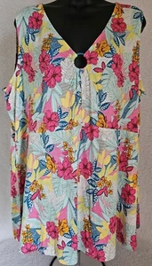 Lane Bryant Womens Shirt Top Blouse Size 22/24 22W/24W Multicolor Floral NEW - Picture 1 of 24