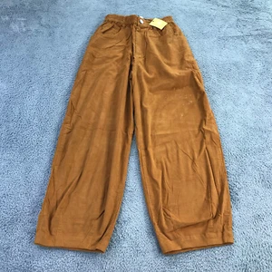 LF Markey Pants Womens 6 US Fat Boy Trouser Baggy Wide Corduroy Brown - Picture 1 of 14