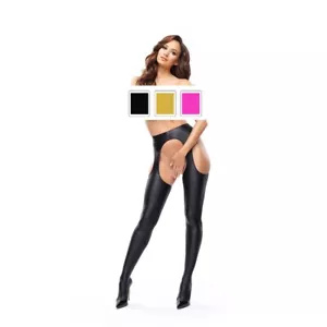 MISS O Strapsstrumpfhose SP800 schwarz pink gold S - XL - Bild 1 von 8
