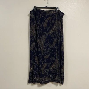 Talbots Skirt Women’s Size 22W 100% Silk Maxi Faux Wrap Paisley Print Skirt - Picture 1 of 11