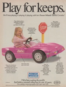 Barbie Corvette 1989 Power Wheels - "Juega para mantener" - Niña - Foto publicitaria impresa - Imagen 1 de 1