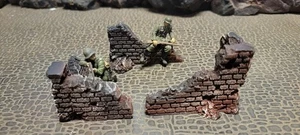 "RETIRED" Build-a-Rama 1:32 Scale Hand Painted WWII Brick Wall Sections Set - Picture 1 of 4