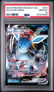 PSA 10 GEMAS COMO NUEVAS Glaceon VMAX 041/203 Pokemon 2023 Calendario de Vacaciones - Imagen 1 de 1