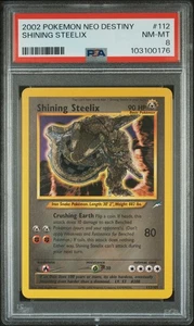 2002 Pokemon Neo Destiny Shining Steelix Holo # 112/105 PSA 8 - Picture 1 of 2