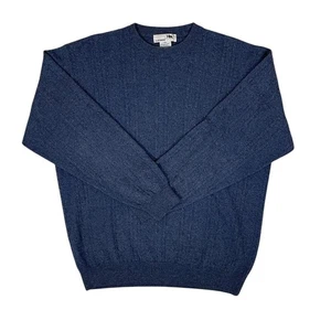 Suéter I Levrieri Cachemira Seda Tejido con Cable Cuello Redondo Hecho en Italia Azul Para Hombres XXL - Imagen 1 de 6
