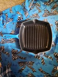 Le Creuset Grillpfanne eckig Marseille blau Emaille Frankreich 12" Zoll - Bild 1 von 13
