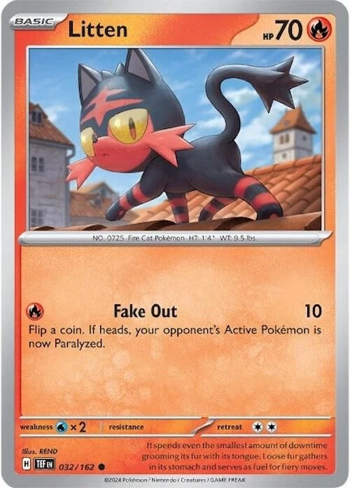 Litten - 032/162 032/162 SV05: Temporal Forces Pokemon Card NM - Image 1 of 1
