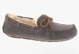 UGG Dakota Pewter Suede Slip On Moccasin Slippers Women’s Size 6 NIB - Picture 1 of 13