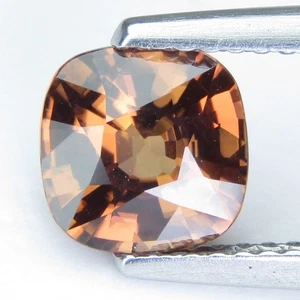 Atemberaubender natürlicher unbeheizter brauner Zirkon 7 mm Edelstein im Kissenschliff 1,97 kt - Bild 1 von 5