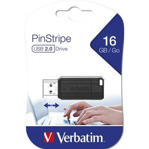 Verbatim PinStripe USB-Stick 16 GB Schwarz Schiebemechanismus USB 2.0 - Bild 1 von 5