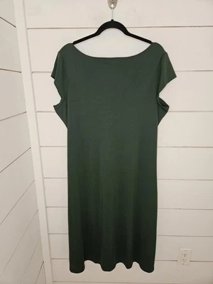 NWT Isaac Mizrahi XXL deep green stretchy midi dress - Image 1 of 4