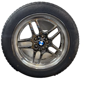 BMW E38 18" FRONT CHROME WHEEL RIM NANKANG 255 45 5x120 STYLE 37 M PARRAREL - Picture 1 of 15