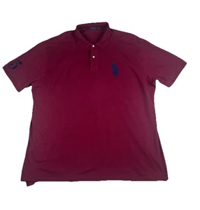 Polo Ralph Lauren Men's Size 3XB BIG Pony Burgundy Maroon Short Sleeve Shirt - Picture 1 of 14