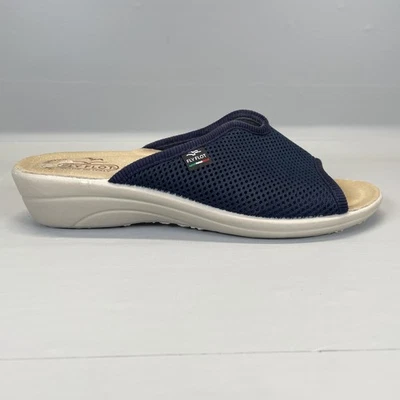 Sandalias Fly Flot para mujer talla 7,5 azul cuña deslizables zapatos cómodos informales sin cordones Foto 1 de 4