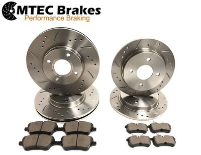 Ford Fiesta ST180 ST200 2012- Drilled Grooved Front Rear Brake Discs MTEC Pads - Image 1 of 4