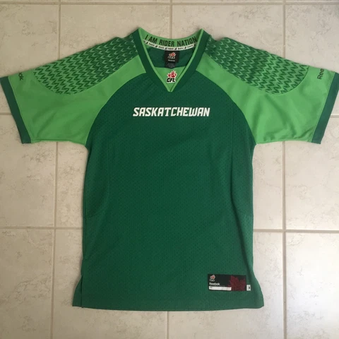 Reebok Regina Saskatchewan Roughriders CFL Football Player Jersey Green Medium M Cover