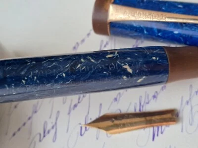 parker duofold jr. von 1927 in lapislazuli blau funktionsfähig originalfeder nio - Bild 1 von 4