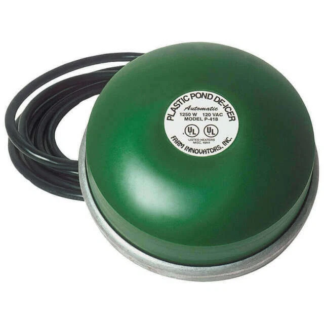 Farm Innovators P-418 1250W Premium Cast Aluminum Floating Pond De-Icer - Green