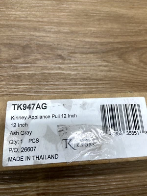 Top Knobs TK947AG Kinney 12" Center to Center Handle Appliance Pull -Ash Gray - Image 1 of 2