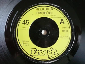 The Boomtown Rats She's So Modern 7" Vinyl UK 1978 Ensign 1st Press Single EXC - Foto 1 di 8