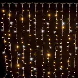 TENDA LUMINOSA NATALIZIA LED LUCE CALDA + FLASH FREDDI 4MT PROLUNGABILE ESTERNO - Foto 1 di 5