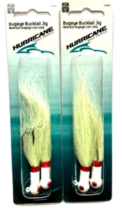 Plantilla Hurricane 2 paquetes 3/4 oz Bugeye Bucktail cabeza blanca descolorida Chartreuse 2 unidades - Imagen 1 de 19