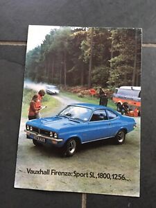 Vauxhall Firenza 1973 UK Market Sales Brochure 1256 De Luxe 1800 SL 2300 Sport