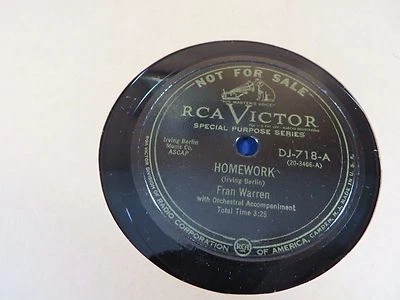 FRAN WARREN - HOMEWORK/YOU CAN HAVE HIM RCA VICTOR DJ-718 PROMO NEAR MINT - Image 1 of 3