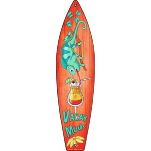Letrero de tabla de surf de metal modo vacaciones placa de 17"x4,5" puerta de casa garaje pared - Imagen 1 de 1
