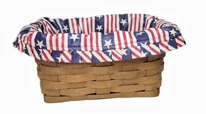 Longaberger 1984 All American USA Red White Blue Fabric Wall Hanging Basket - Picture 1 of 8